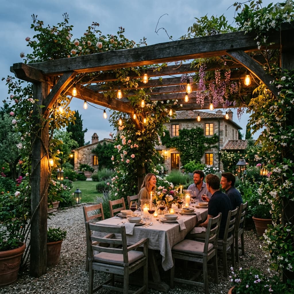 Декор тераси ретро гірляндами: 15 ідей з фото