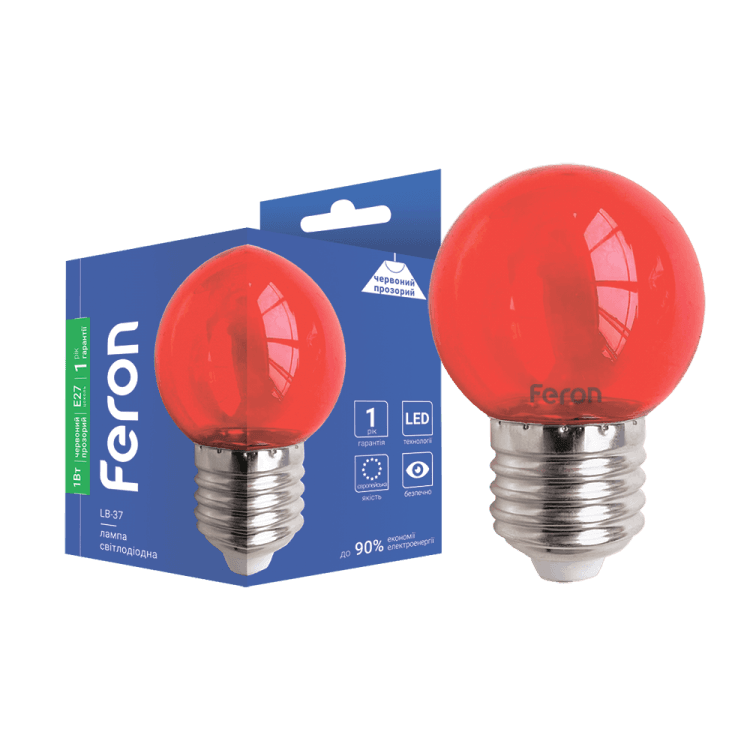 Світлодіодна декоративна лампа Feron 1Вт червона