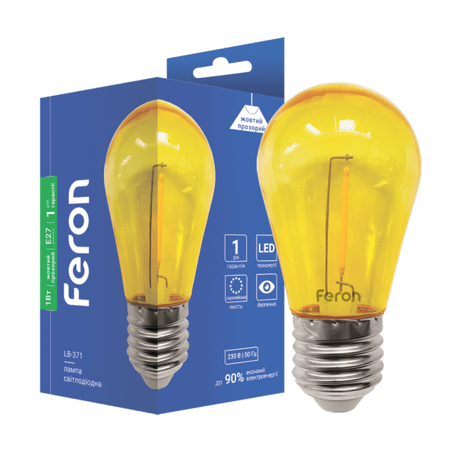 Світлодіодна декоративна лампа Feron 1Вт жовта