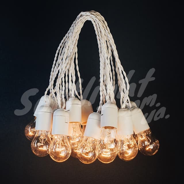 Гірлянда 10 метрів 20 ламп (біла)