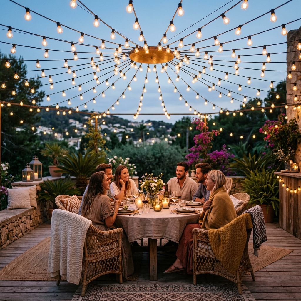 Круговий навіс із гірлянд